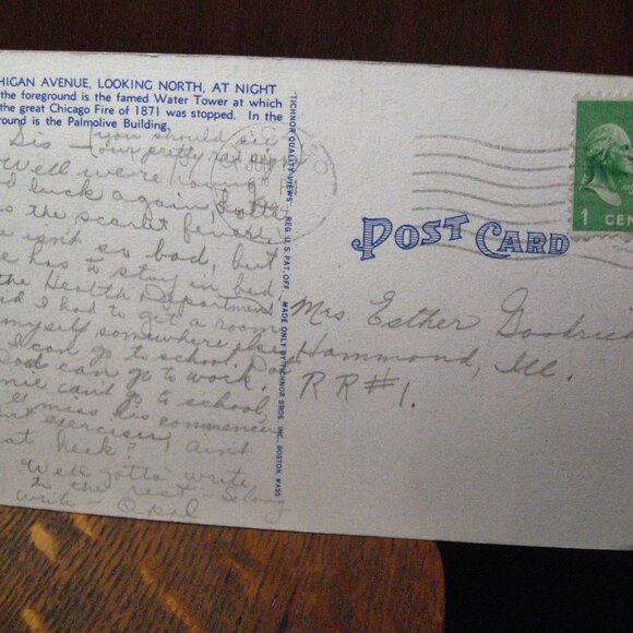 Chicago Michigan Ave 1940's Postcard - Picture 3 of 5